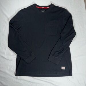 Wrangler Mens Long Sleeve Pocket T-Shirt‎ Black Crew Neck Recycled Blend Size L